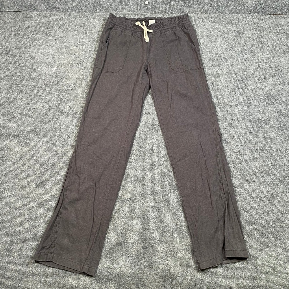 Kiss & Cry Womens Linen Blend Drawstring‎ Pants Charcoal Gray Size S 7024-LNN